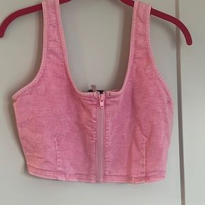 Zip up tank crop top